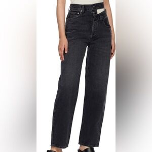 AGOLDE Black Split Waistband Jeans